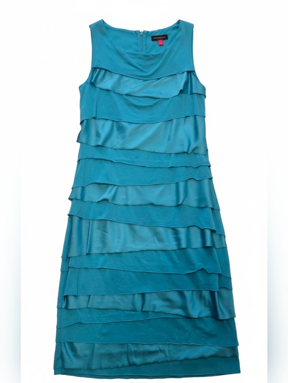 Vince Camuto Teal Tiered Ruffle Sleeveless Dress Size S